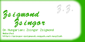 zsigmond zsingor business card